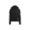 (WMNS) Essentials Cut 3-Stripes Full-Zip Hoodie Asia Sizing 'Black White' Women's GL1462