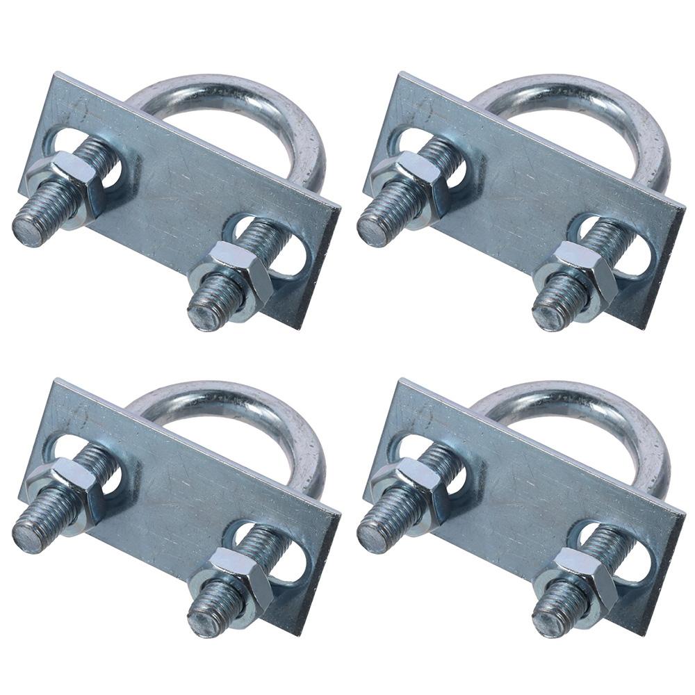 4KS Ocel, Pozinkovaný Povrch Kulaté U-šrouby Stříbrné s Matkou Podložkou Kulatý Ohyb U Třmen