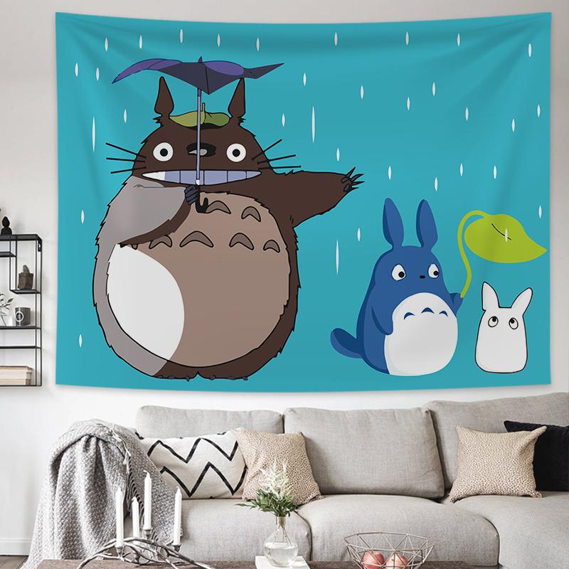 Hayao Miyazaki Totoro Taustariie Ins Rippuv Riie Anime Rippuv Maal Seinale Voodipeatsi Seinavaip Tuba Ühiselamu Seinakate