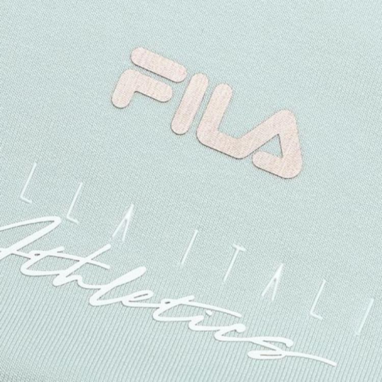 FILA 2023 Autumn New American Style Hoodie Color Block Knitted Jacket Sports Fitness Top Women tops Dream-Green A11W331503F-TQ