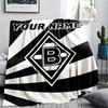 1PC Custom Name Vfl Gladbach Patterned Flannel Blanket Suitable For All Seasons for Home Decor Warmth and Comfort Gifts Holiday Present