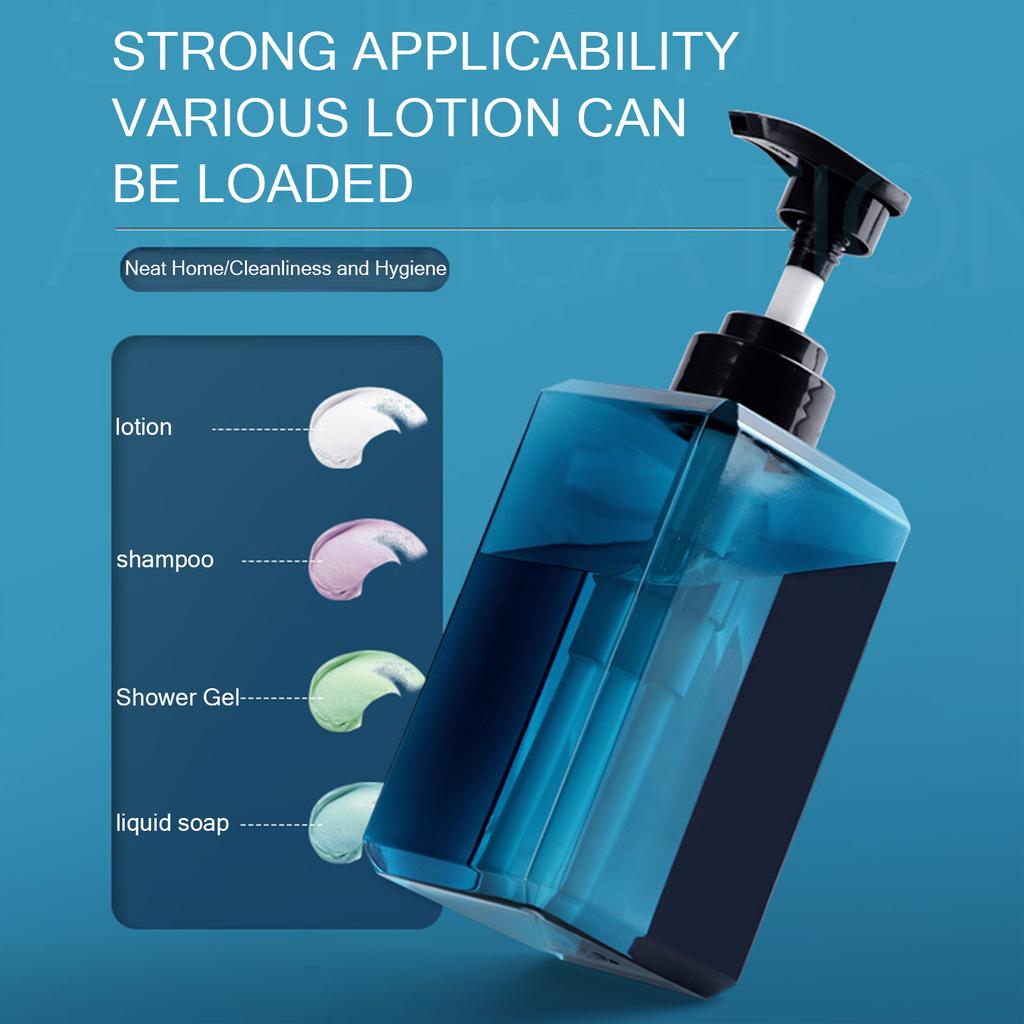 250ml-650ml Refillable Bottles Portable Shampoo Containers Shower Gel Dispenser Leak Proof Anti-Slip Bottom for Travel Outdoor