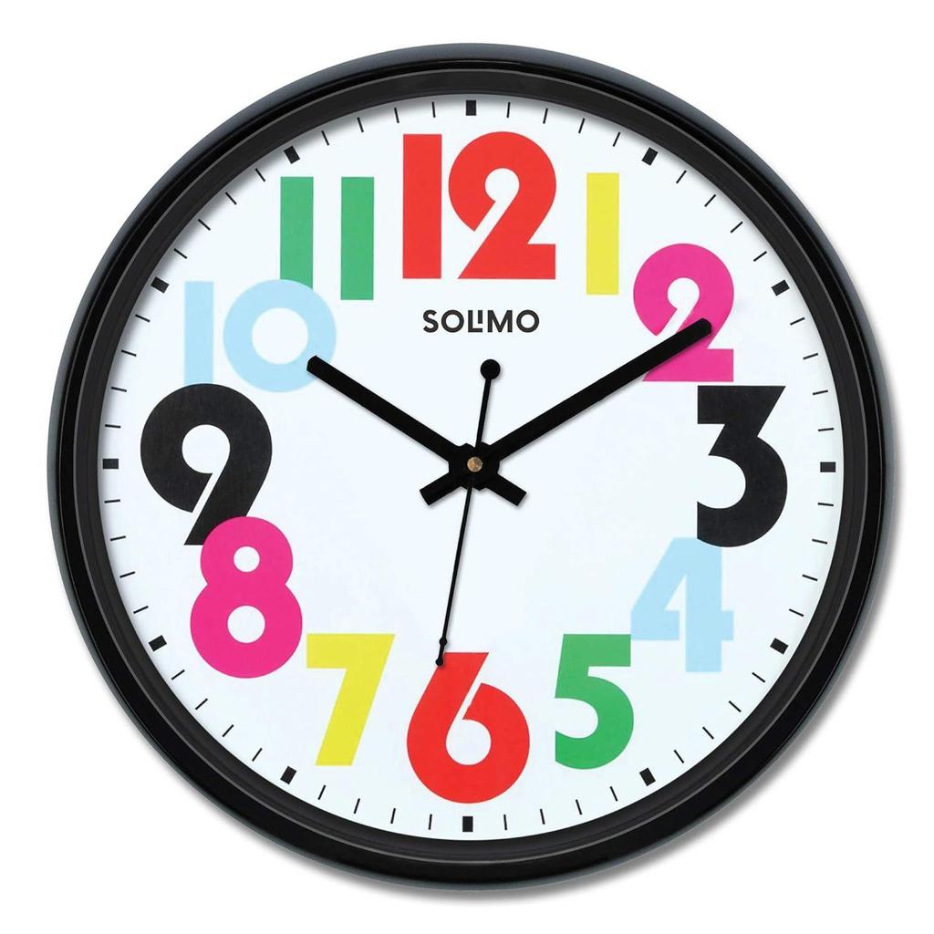 Engineered Wood, Glass Vivid 12-inch Silent Movement Wall Clock (Black)