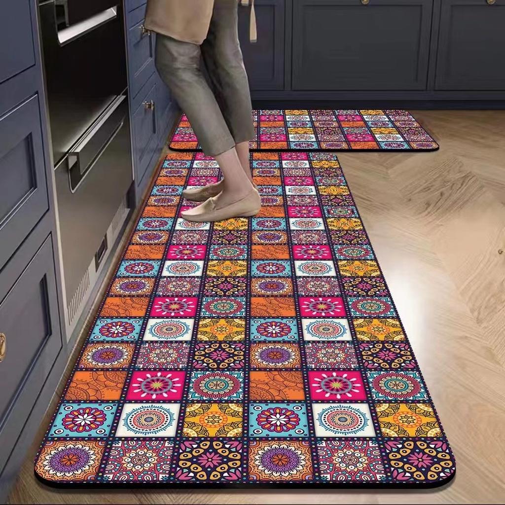 American Retro Kitchen Mat, Soft and Non-slip Entrance Door Mat, Corridor and Laundry Room Carpet, Home Decoration