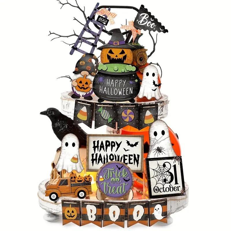 New Halloween DIY sub-plate decorative ornament creative exquisite wood products