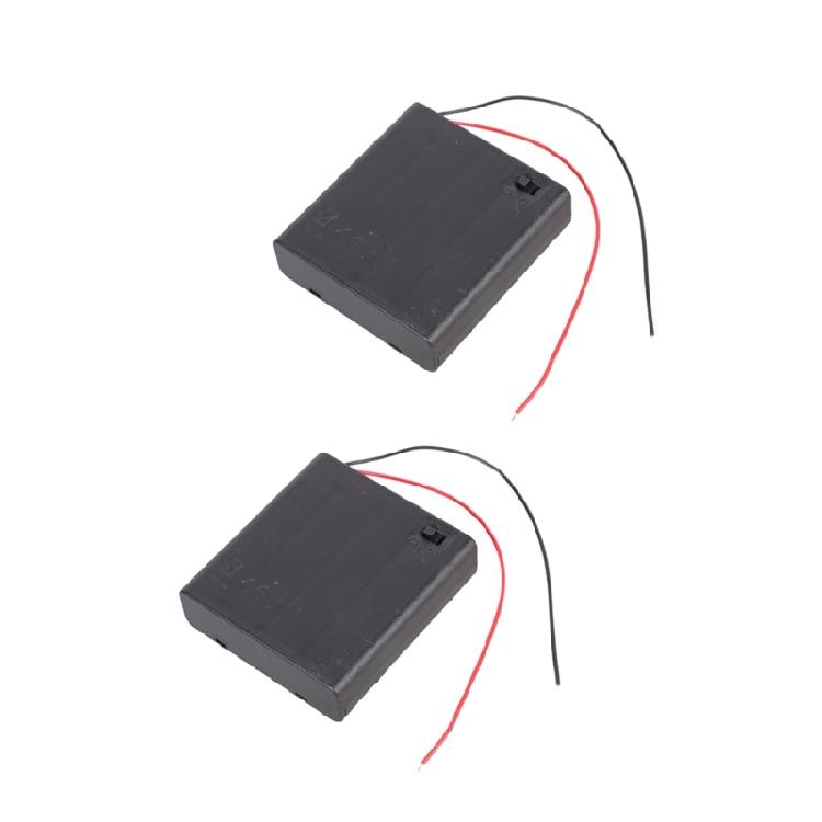 2PcsPortable 2A Battery Holder Organiser Case Plastic Enclosure Secure Wire Link for Home Office and Hobbyists