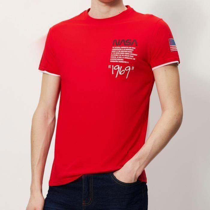 T-shirt - Nasa - GNS3012 MEN S2-M - Rouge - Coton - Manches courtes