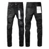 Mens Slim Fit Jeans Punk Style Distressed Printed Denim Pants Teens Casual Wear