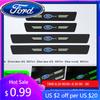 New 2026 Car Sticker 4Pcs Carbon Fiber Door Sticker Protector Car Threshold Strip Sticker for Ford Mustang 2024 2025 Anti-Kick T