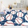 Soccer Star Kids Rug Green Field Football Print Carpet Children's Bedroom Playroom Decorative Floor Mat