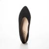 IK Plus Center Seam Flat Pumps, 4025-25, Women's, Black Suede, Size 21.5 cm, 3E