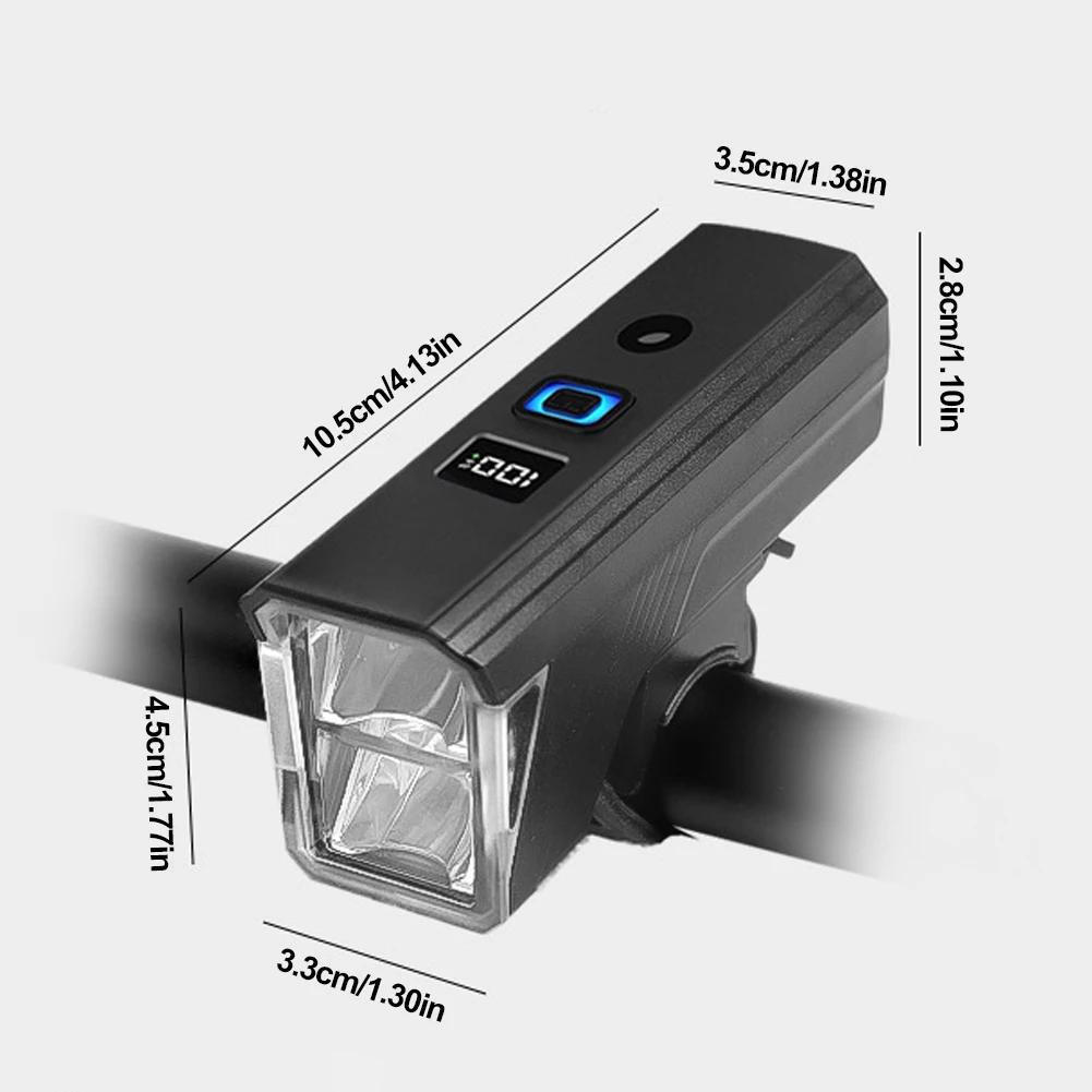 LCD Display Bike Light Type-C Charging LED Bicycle Front Lamp Headlight Cycling Flashlight Bicycle Accessories Bike Safety Lamp