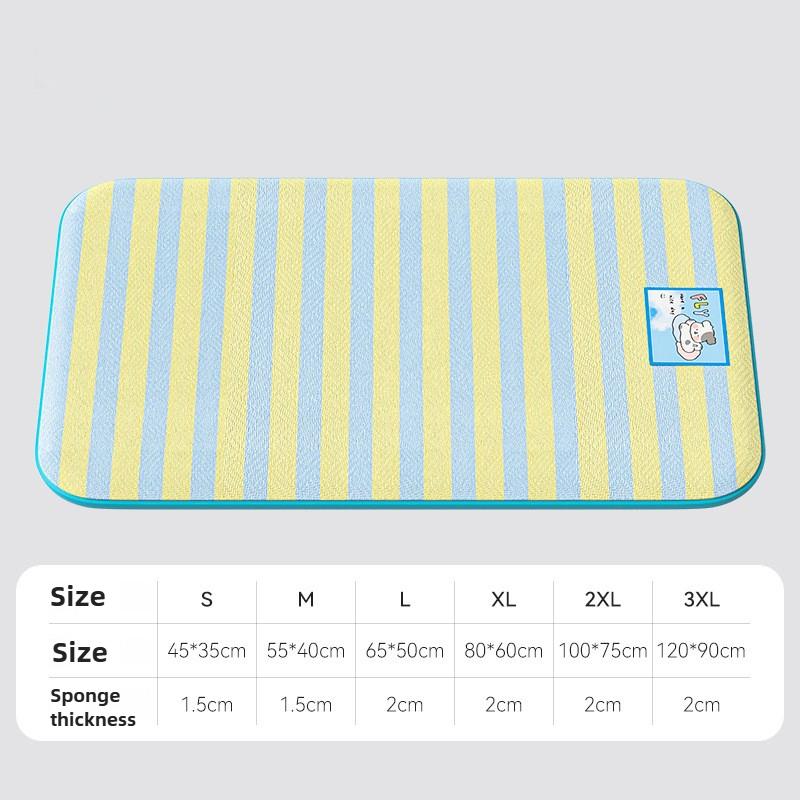 Beach Dog Cartoon Striped Mat Cat Mat Cooling Mat Dog Kennel Cat Kennel Pet Kennel Pet Supplies Can Be Removed and Washed!