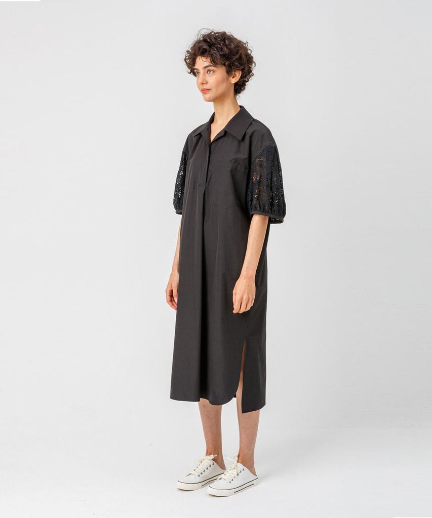 PAGE Lace Sleeve Dress_Black