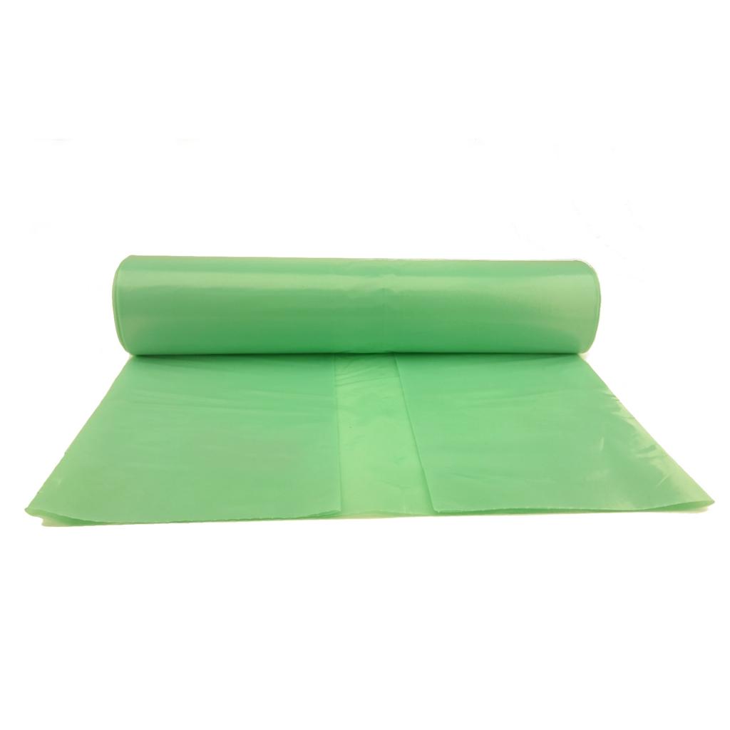 Garbage bags thick 50 micron durable roll of 25 pcs - green 70L