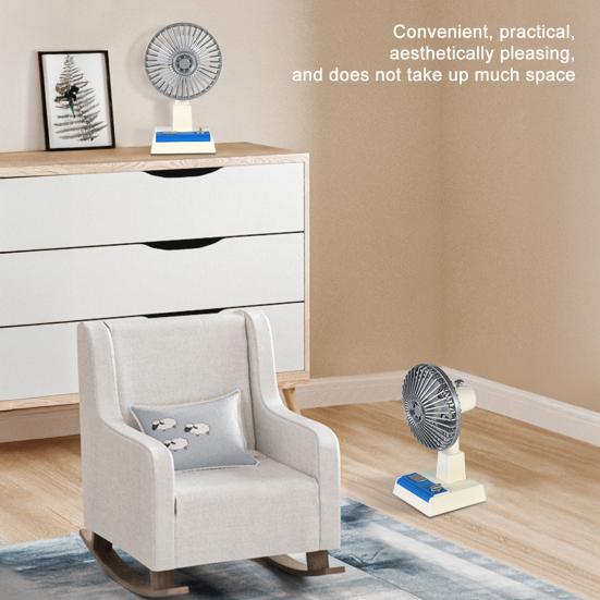 Vintage Desk Fan Adjustable Speed USB Rechargeable Summer Cooling Fan Strong Wind Quiet Portable Outdoor Travel Personal Fan