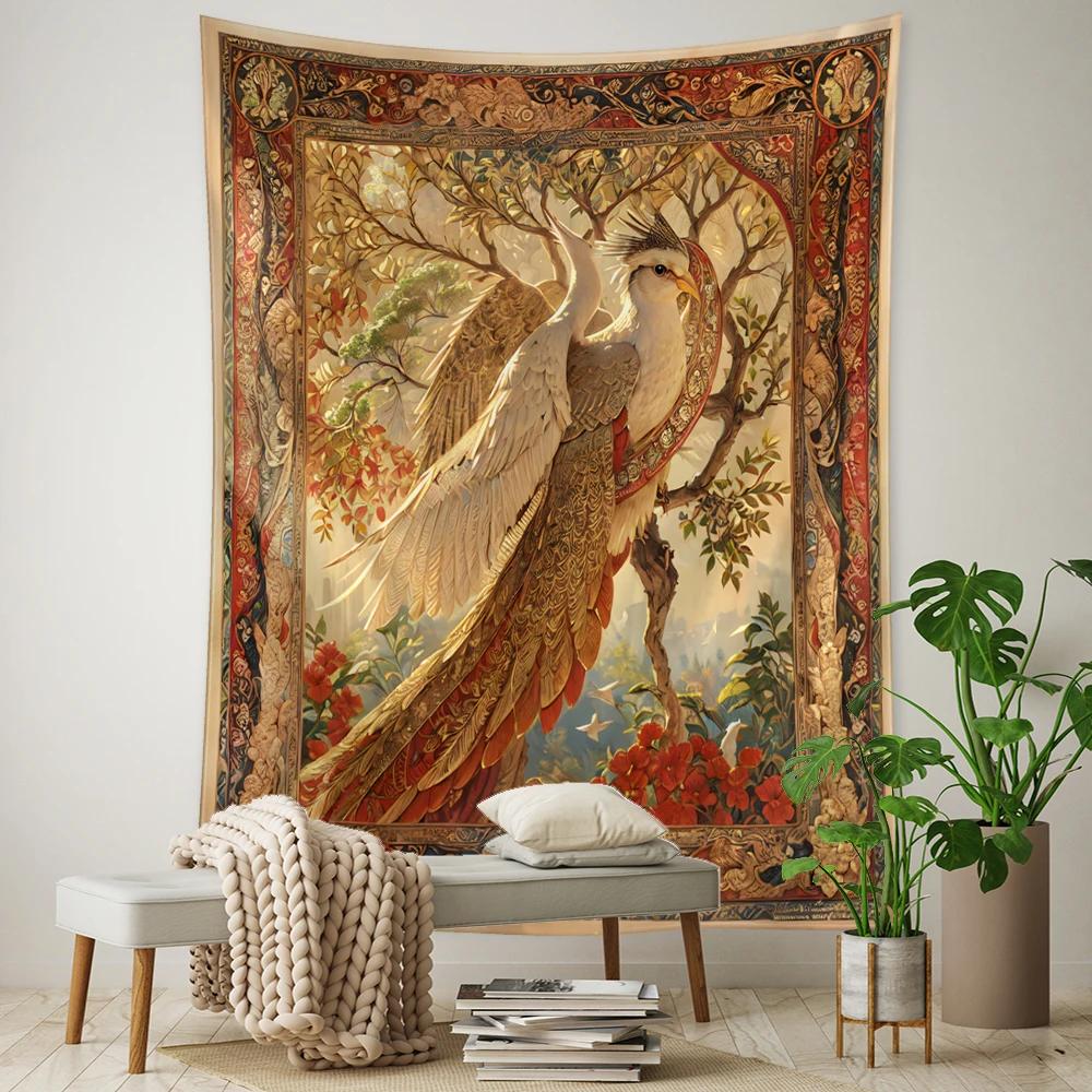 Flying Bird Tree of Life Tapestry Wall Hanging Bohemian Abstract Mysterious Witchcraft Hippie Tapiz Living Room Home Decor