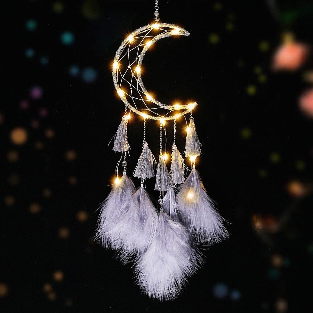 

Набір для виготовлення ловця снів Місяць і Серце - Бохо Фея Декор, Набір для рукоділля Вітряний дзвінок на лісову тематику