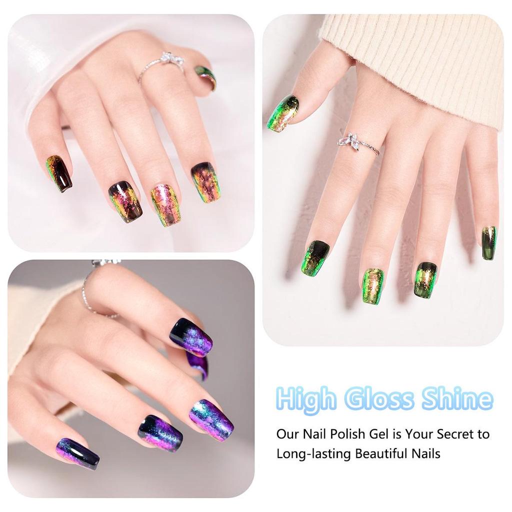 Iridescent Fairy Nail Decoration Sequins - Super Shiny 12 Colors Cloud Brocade Powder Snow Velvet 