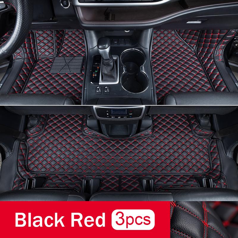PU-Leder-Auto-Bodenmatte Innenteppiche Fußpolster Matten Abdeckung Zubehör für Toyota Highlander XU70 2020 2021 2022 2023 Hybrid