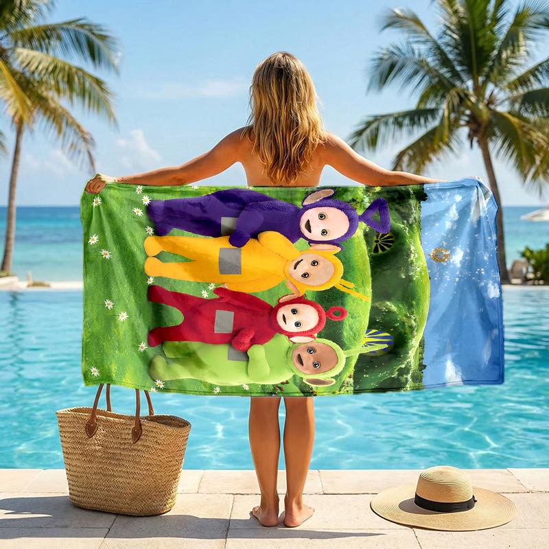 Teletubbies Fashion Beach Towel: Ideal for Summer Adventures Soft, absorbent and quick drying suitable for swimming and bathing