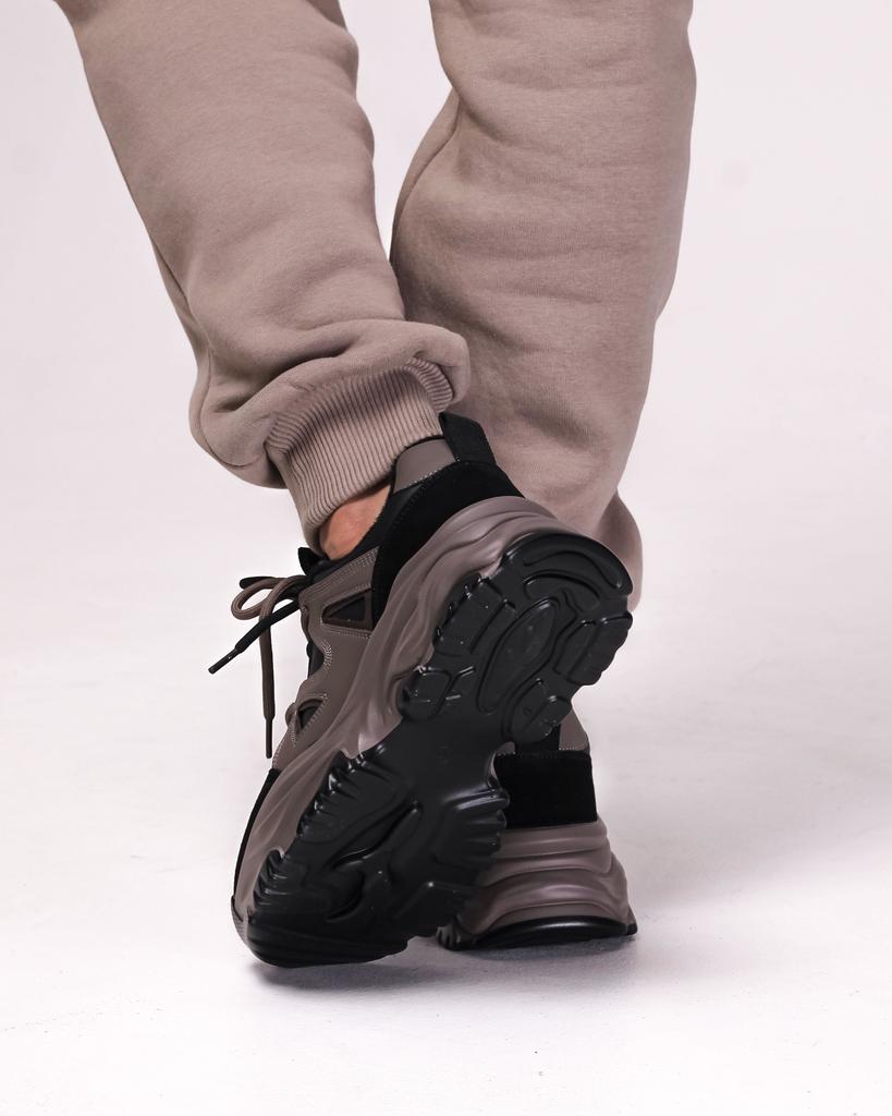 Sneakers Lonza 178003 36 Black Khaki Leather