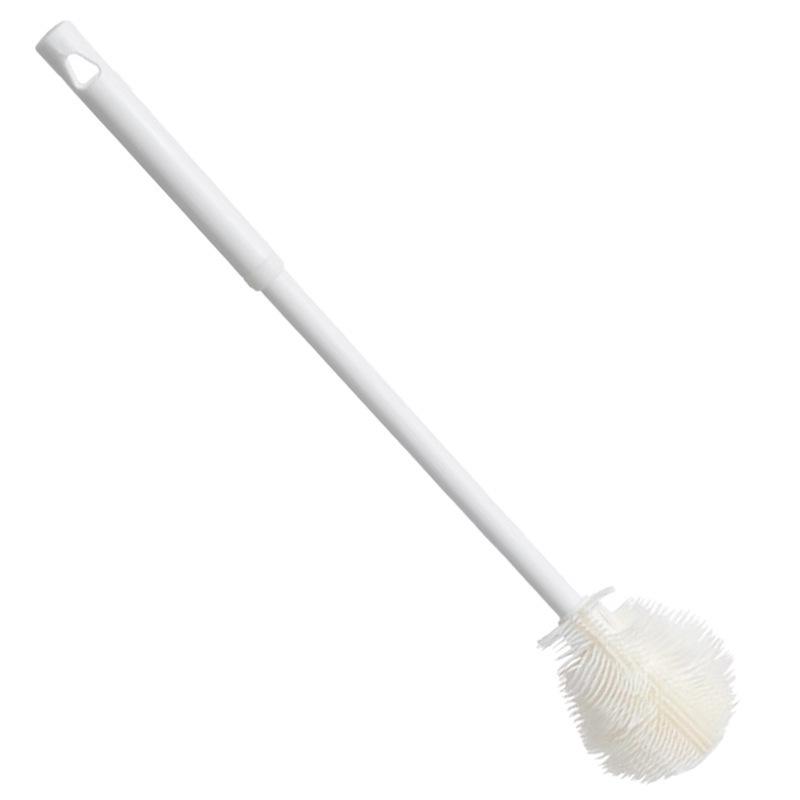 Silicone Long Handle Cup & Baby Bottle Brush with No-Punch Storage Rack