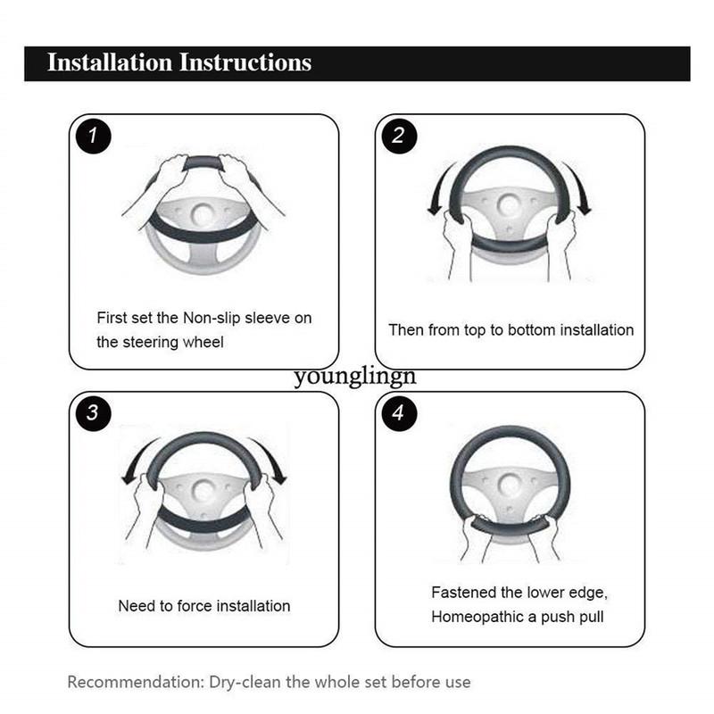 3pcs/Set High Quality Artificial Fur Car Auto Long Plush Warm Steering Wheel Handbrake Cover Blue