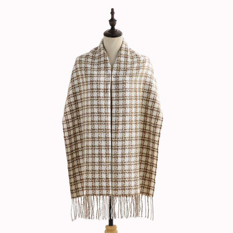 Sweet plaid scarf winter women's imitation cashmere warm scarf women's medium and long shawl scarf