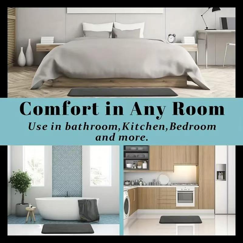 Thick Absorbent Non-Slip Bath Mat, Quick-Dry Bathroom Rug, Ultra-Thick Kitchen Door Mat, Water-Resistant Bedroom Floor Pad