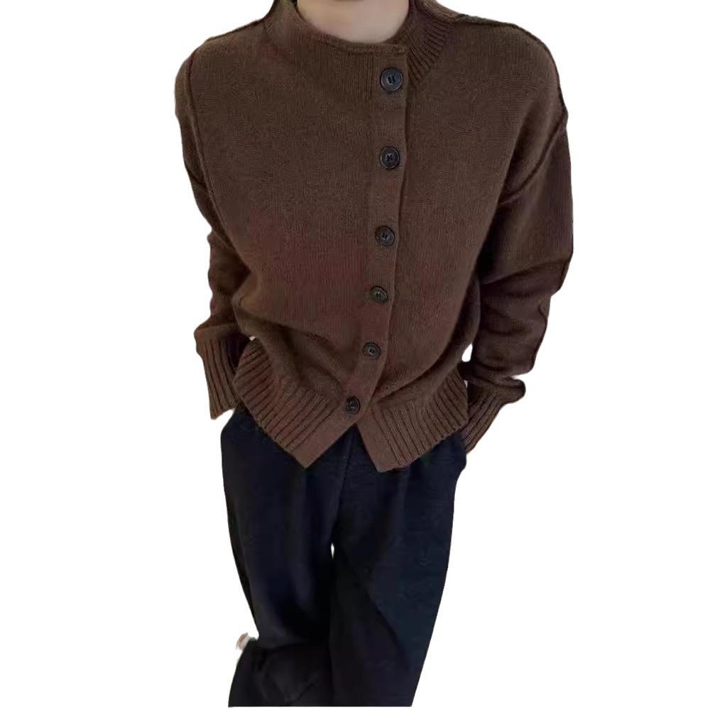 European-Style Cashmere Button Cardigan - Winter Fashion, Stylish & Versatile Wool Sweater, Soft Knitwear for Women