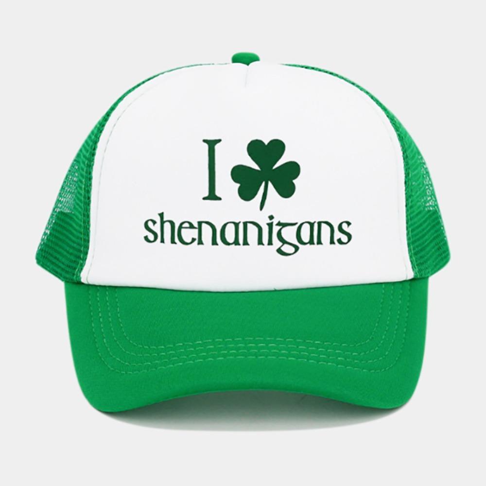 Green Velvet Clover Shamrock Hat Breathable Sun Hat Casual Peaked Cap  St. Patricks Day