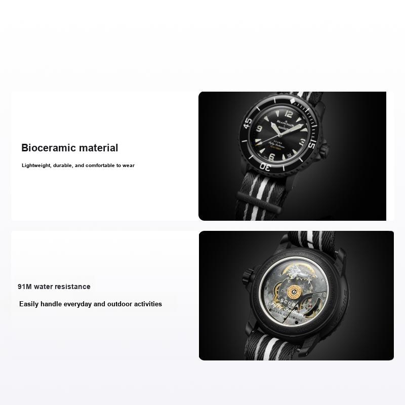 Swatch x Blancpain Scuba Fifty Fathoms Ocean Of Storms Men Watches Black SO35B400
