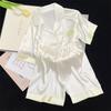 Summer Solid Color Splicing Design Ice Silk Pajama Set Temperament Niche Women'S Outer Wear Home Two-Piece Set
