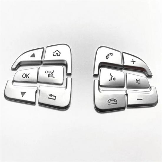 Silver Steering Wheel Button Repair Sticker Cover For Mercedes W205 GLC C Class
