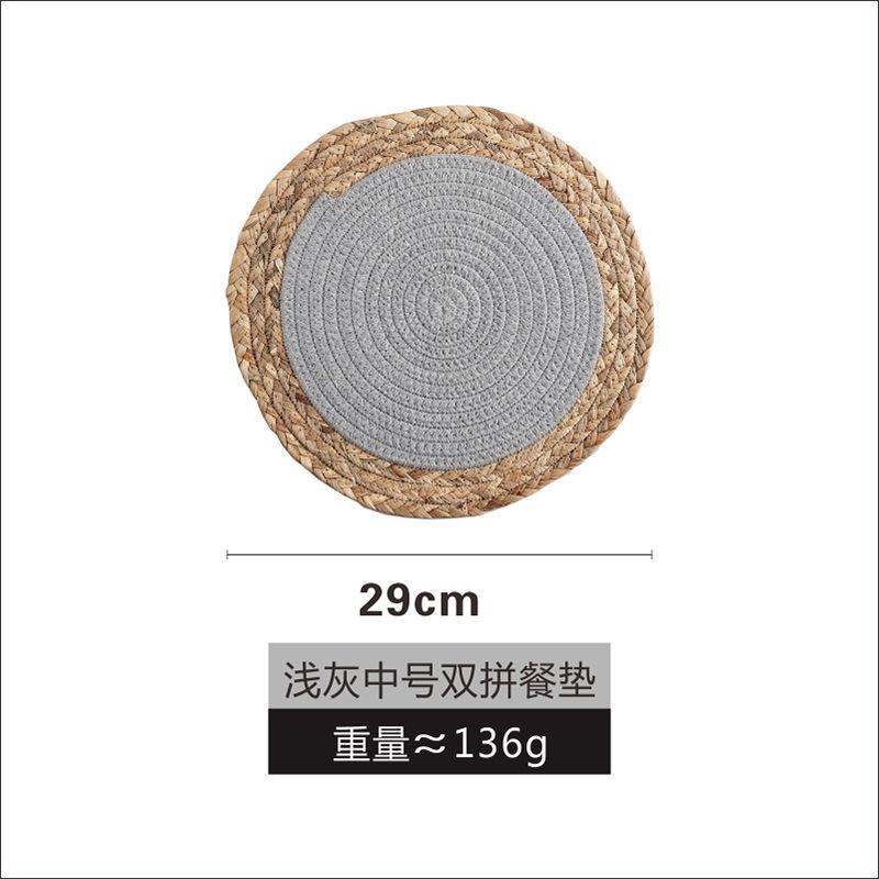 Japanese style table mat hand woven heat insulation mat household Western food mat hot pot mat tea cup mat dish mat bowl mat