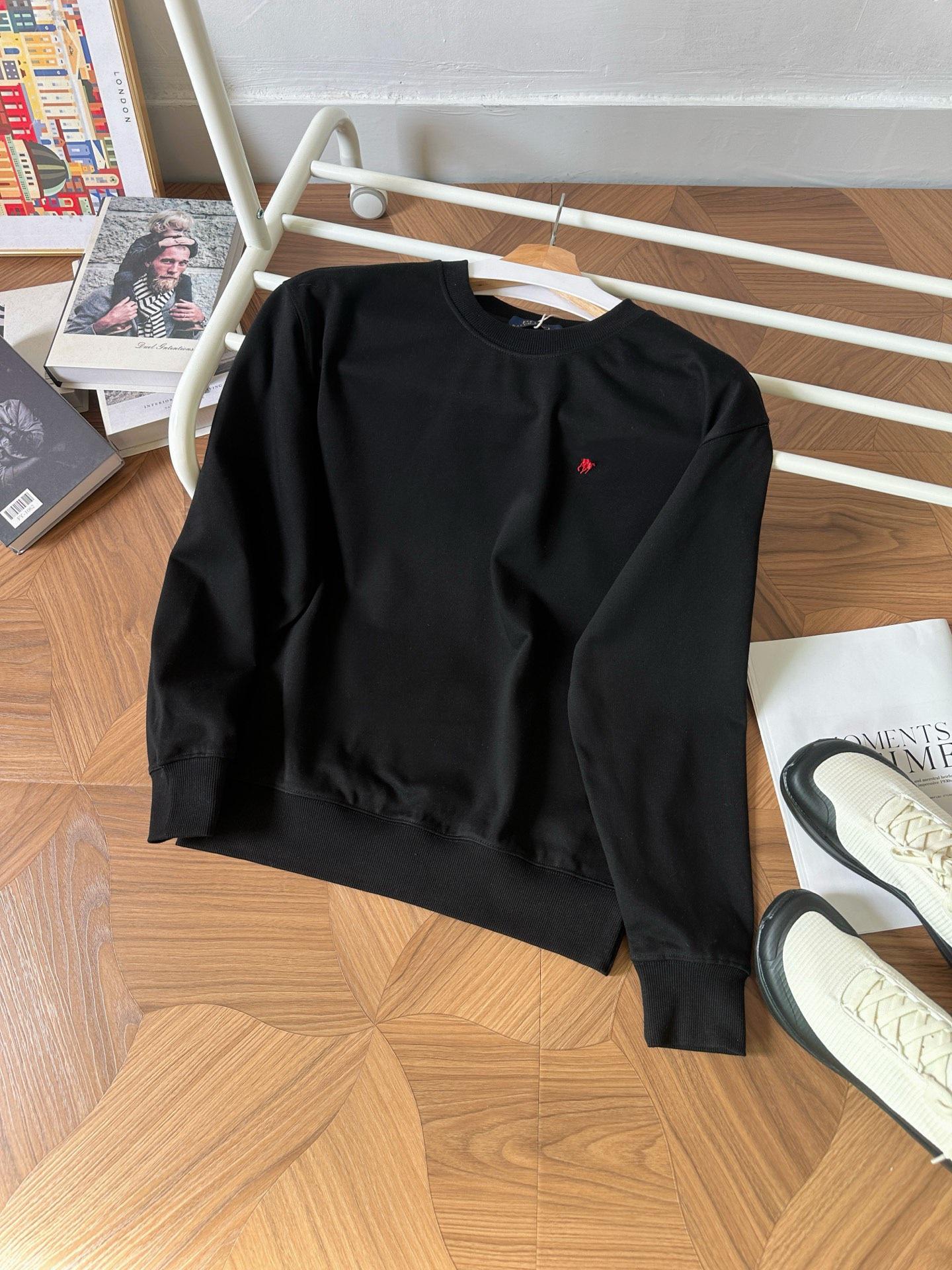 Classic RL Pony Embroidered Half-Zip Stand Collar Hoodie - Unisex Spring/Autumn Style. Small