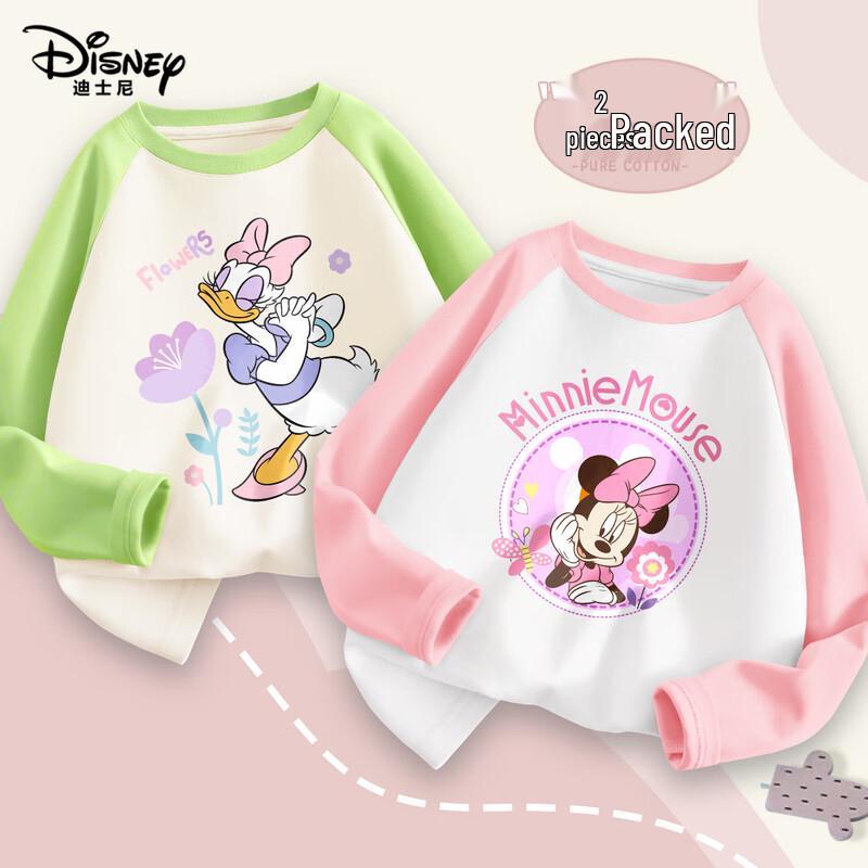Disney Kids' 2-Pack Cotton Long-Sleeve T-Shirt Set