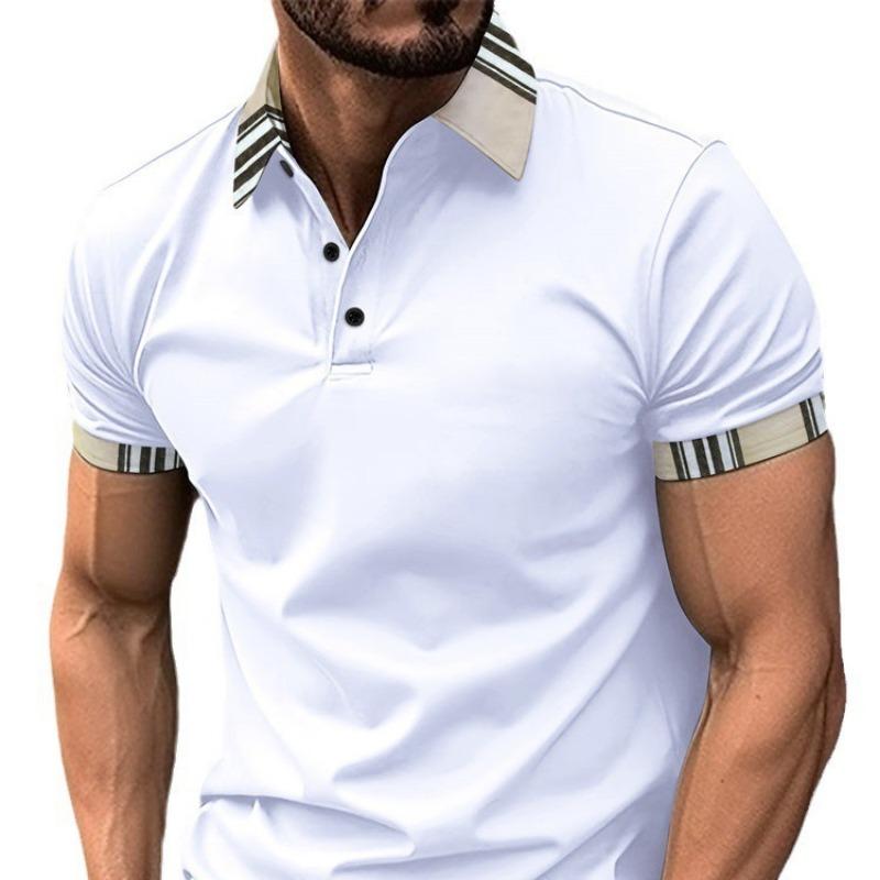 Summer Lapel POLO Shirt with Button Pocket Men's Sports Polo Shirt