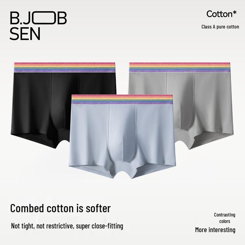 B.JOBSEN Men's 2-Pack Antibacterial Boxer Briefs