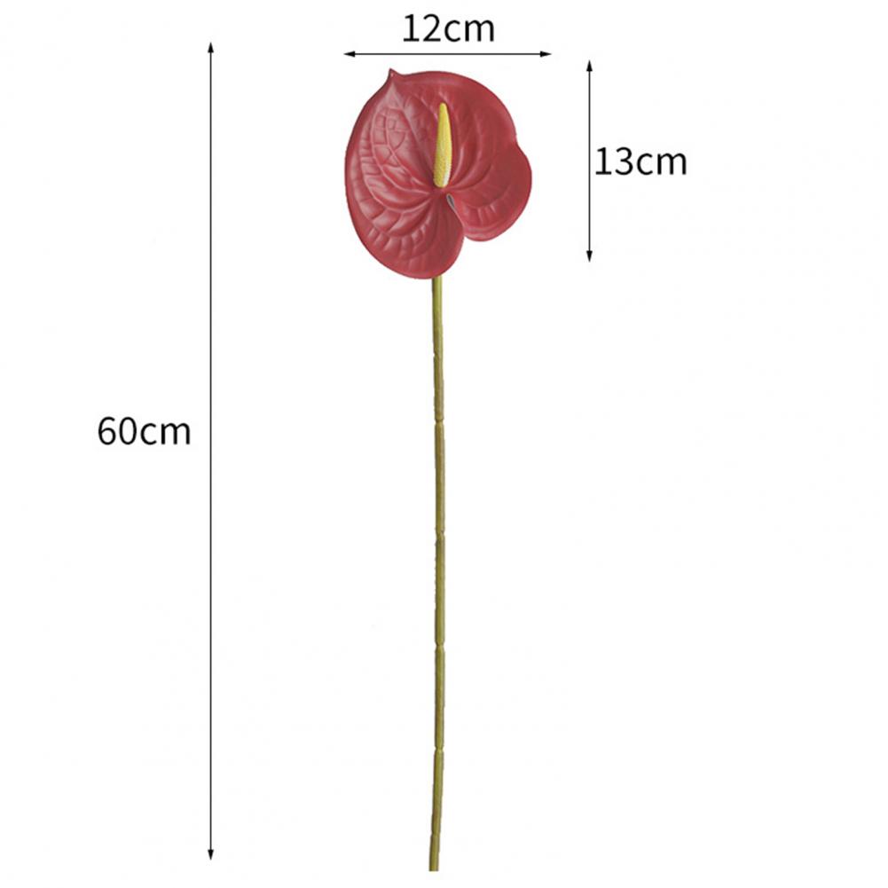 1 Branch Artificial Flower Real Touch Anthurium Lotus Artistic 3D Printing Elegant Vivid Fake Anthurium Flower Photography Props