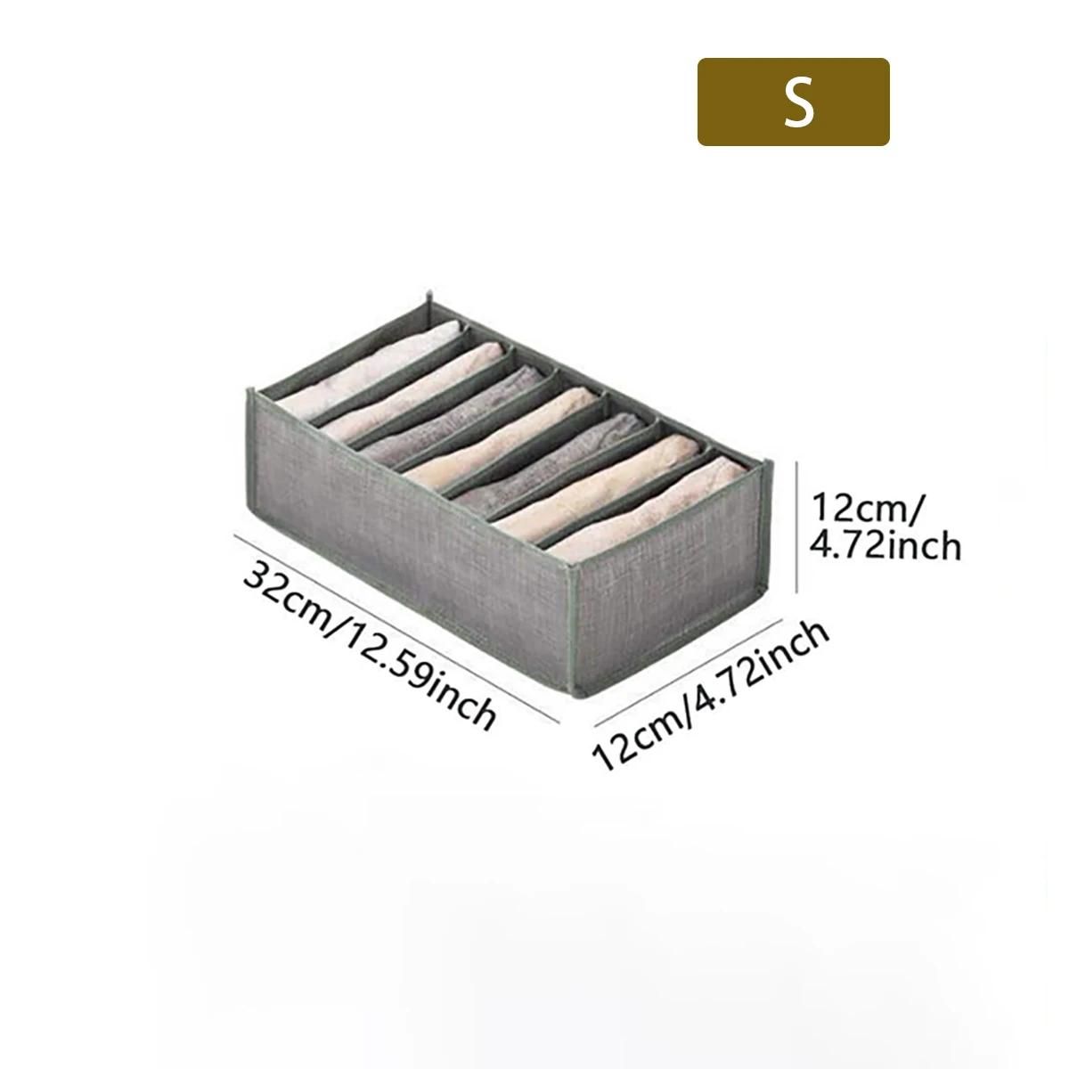 

Серый 7/9-секционный ящик для хранения из нетканого материала, прочный, моющийся, экономящий место, многоярусное расположение, для брюк, одежды, нижнего белья, для хранения в шкафу