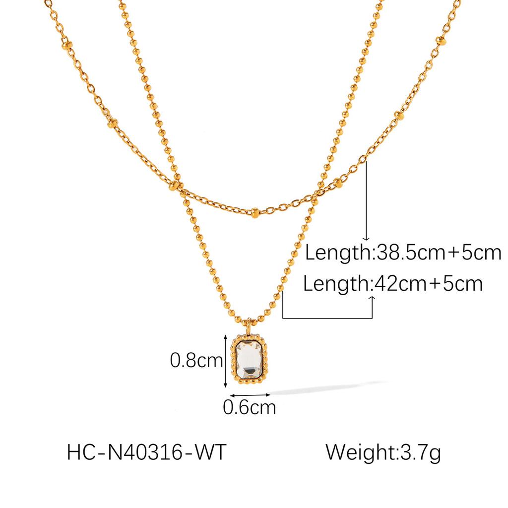 Natural Stone Beaded Titanium Steel Necklace with Sun and Star Pendant Women's Fashion Jewelry