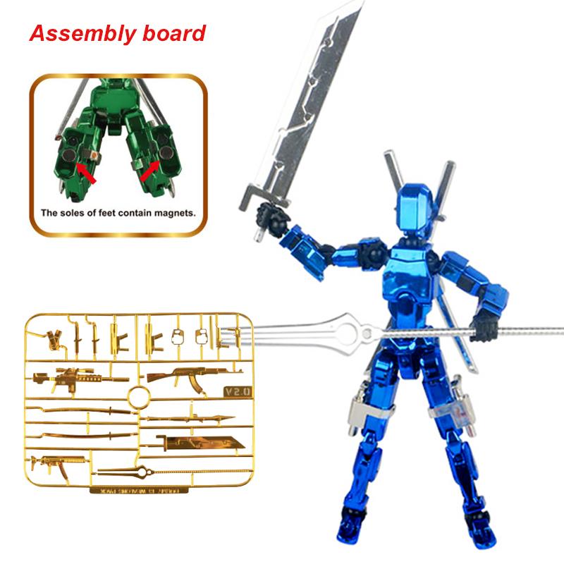 13 Action Figure Titan Multi-Jointed Movable Shapeshift Robot T13 Action Mannequin Character and Dog Figure Toys Gifts for Kids