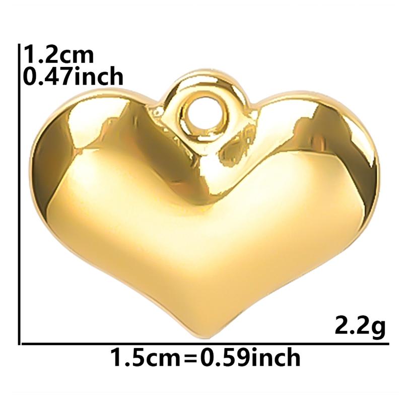 Personality 5pcs/Lot Stainless Steel Heart Pendants For Jewelry Making Supplies 18k Real Gold Plated Love Charm Pendant Findings