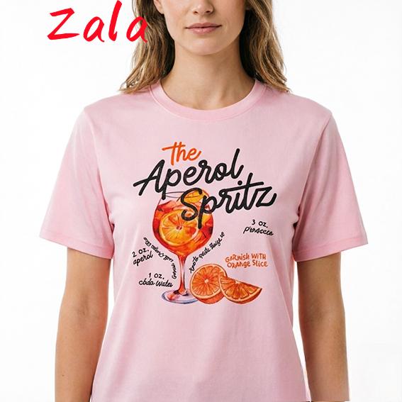 Aperol Spritz Printed Unisexs Tshirt Retro Cocktail Graphic Tees Alcohol Drink Tshirts Unisex Vintage Top Unisexs Clothing