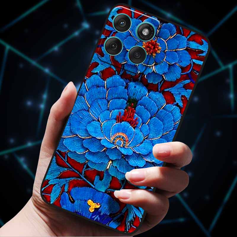 For Motorola Edge 60 Fusion Case 60Stylus 3D Flowers Emboss Phone Cases for Moto Edge 60 PRO Stylus Back Soft Silicone Bumper