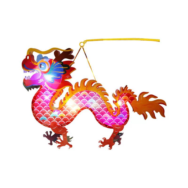 2024 Mid-autumn Festival Lantern Festival Handmade Diy Lantern Material Bag Children's Hand-held Luminous Pvc Dragon Lantern