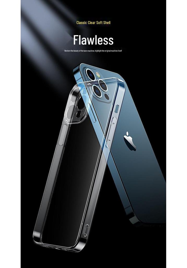 Apple 17 Pro Max iPhone 16E Transparent TPU Full Coverage Silicone Case – Soft & Protective.