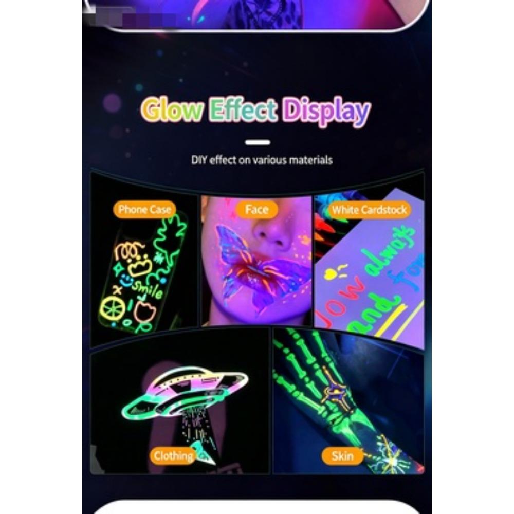Children and Students Draw Luminous Pigments, Graffiti, DIY Markers, Fluorescent Pens